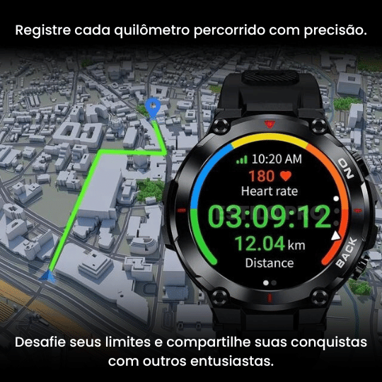 Smartwatch Wave GPS Integrado - Sincronização STRAVA